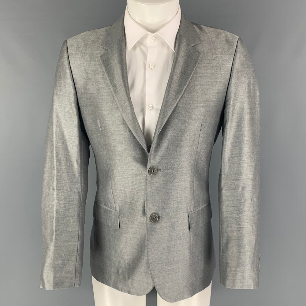 CALVIN KLEIN COLLECTION Size 36 Grey Notch Lapel Sport Coat
